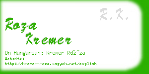 roza kremer business card